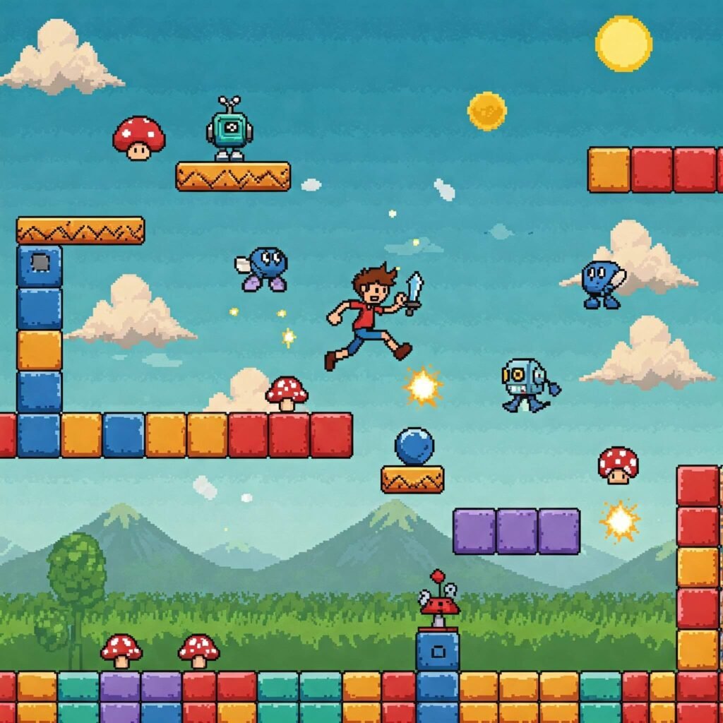 Retro Platformer Scene