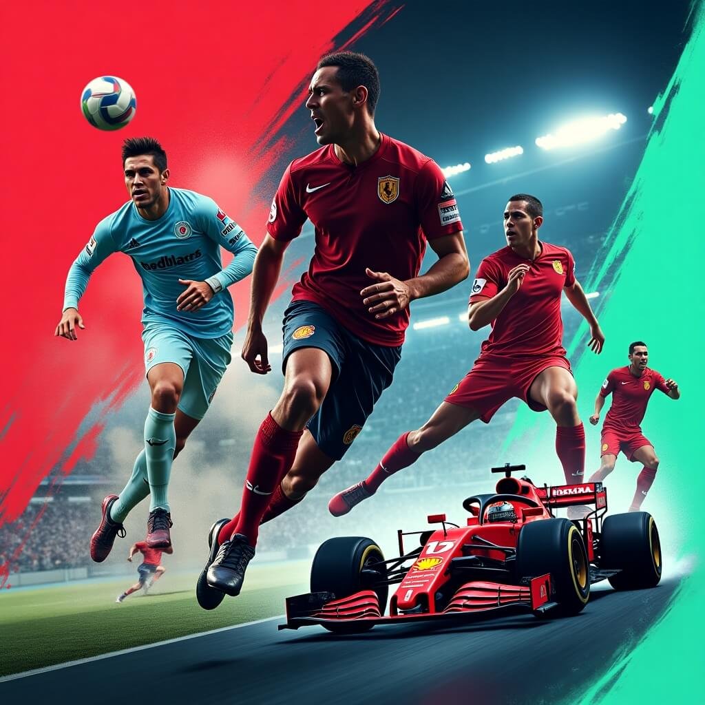 Dynamic sports game action collage