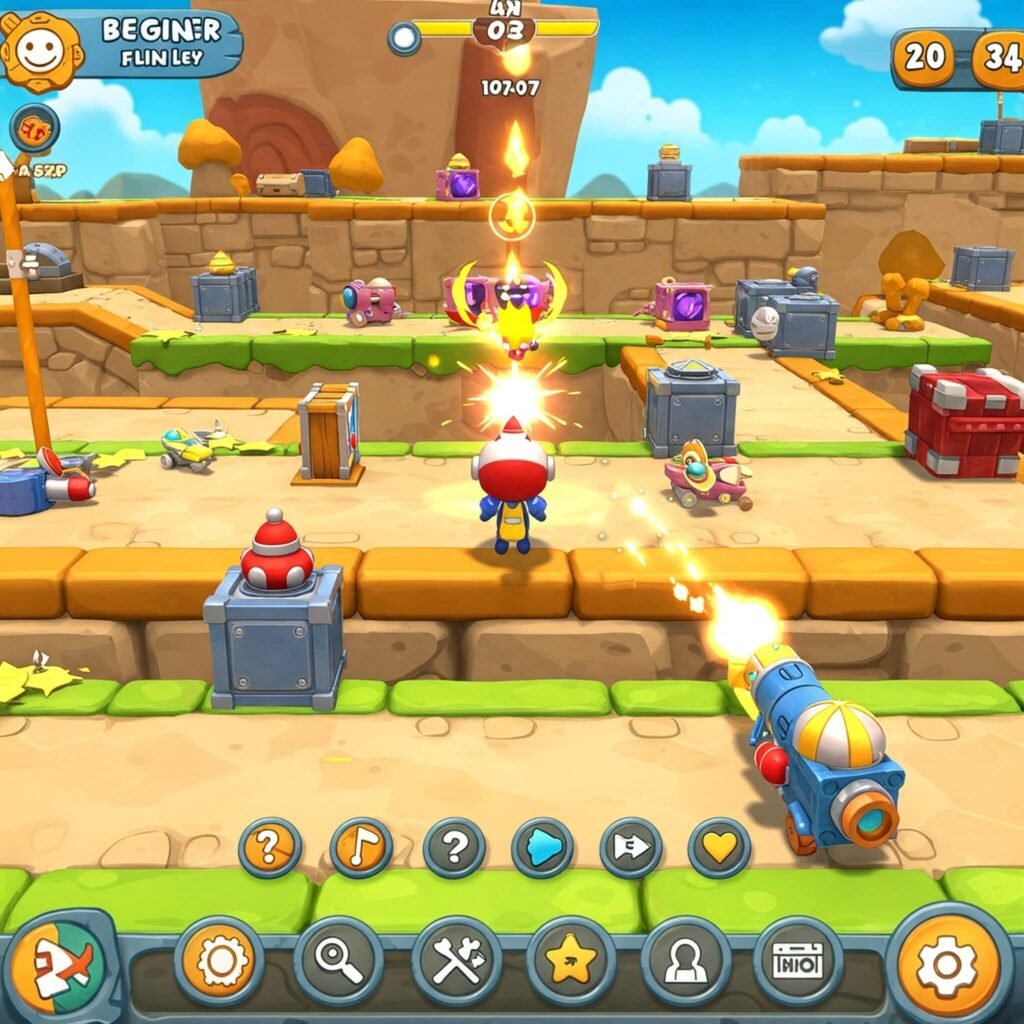 Colorful shooter game interface