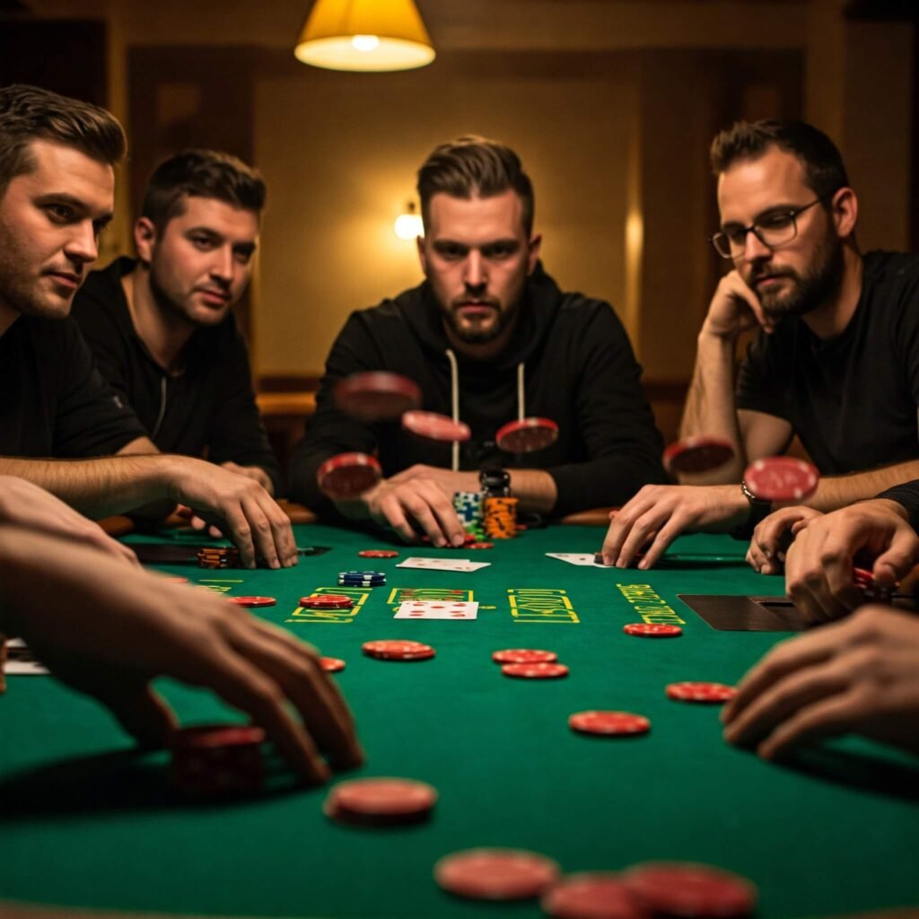 friends at a poker table
