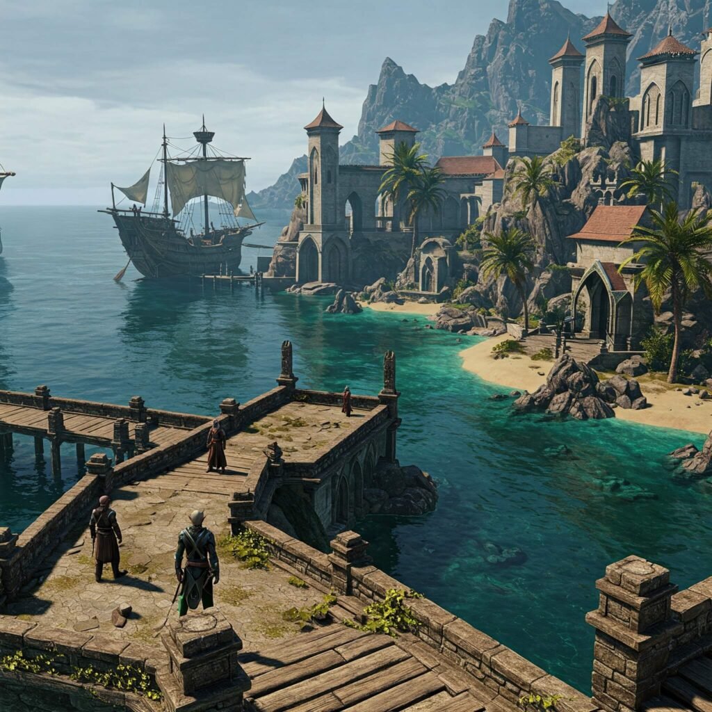 Summerset Isles’ elven coastal city.