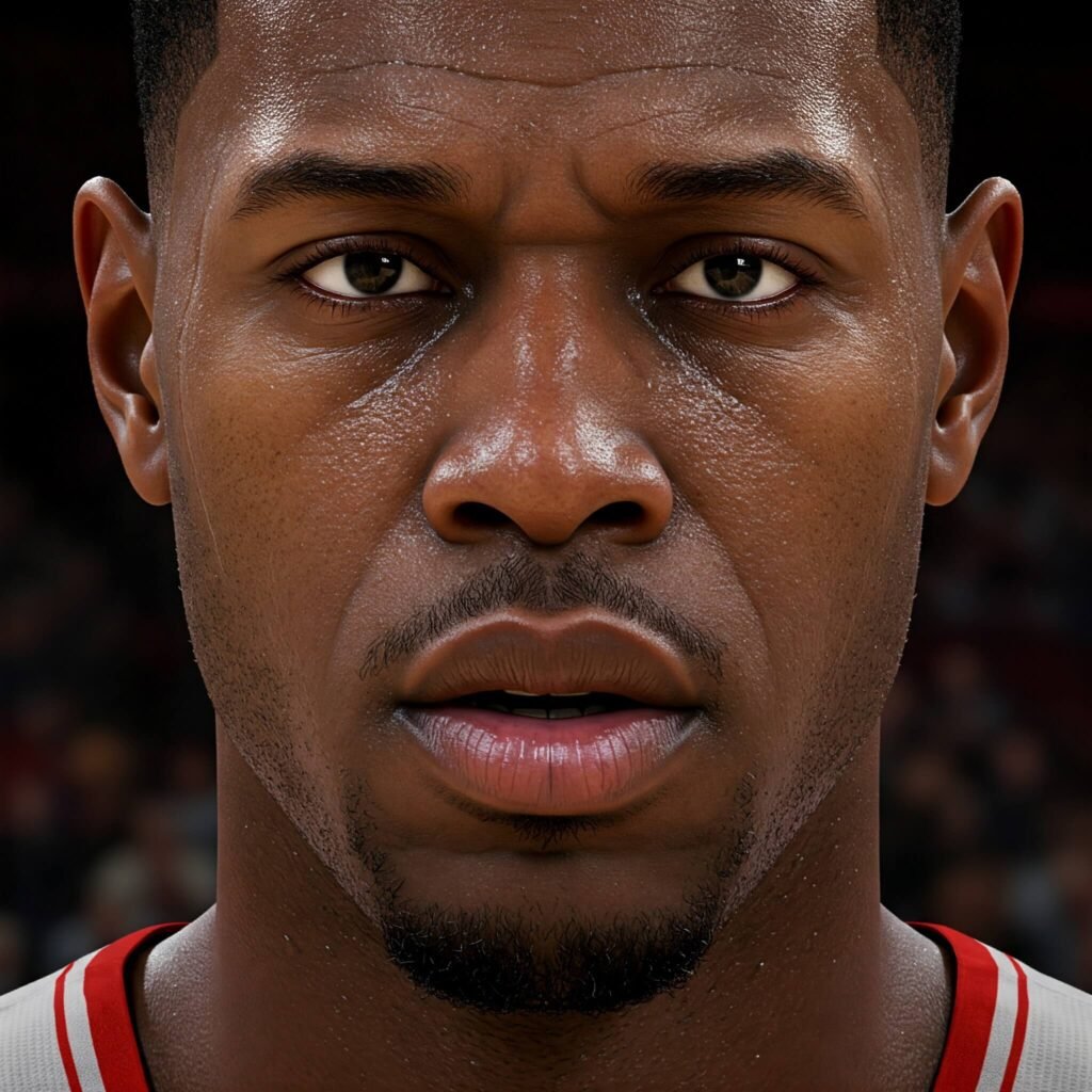 Detailed virtual basketball player