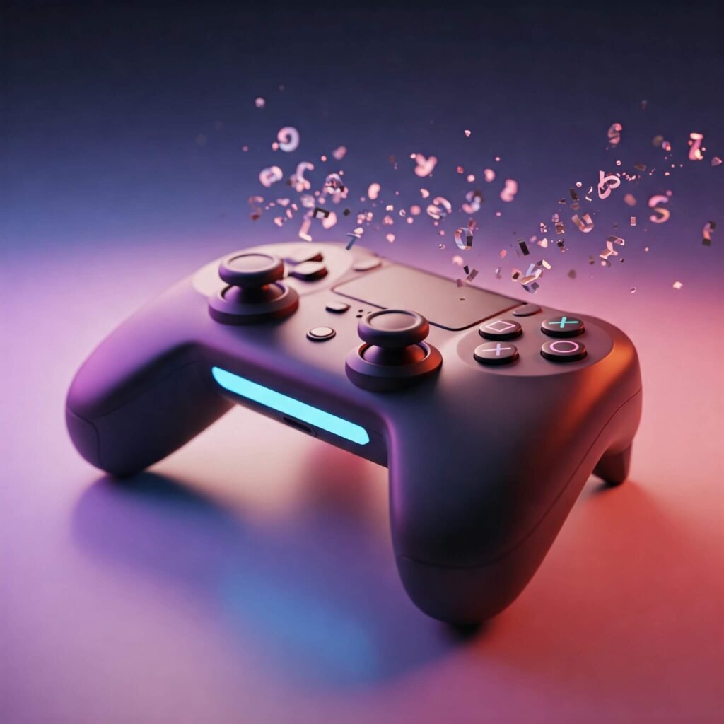 Glowing controller with story elements
