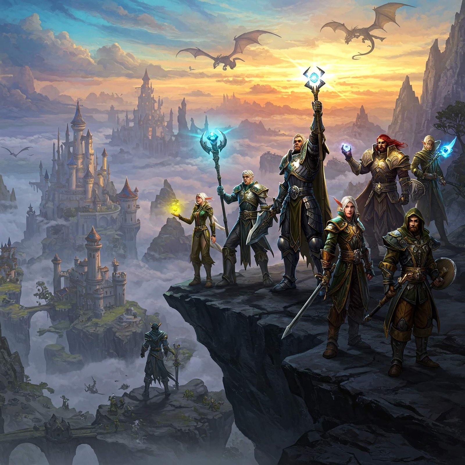 A group of MMORPG characters