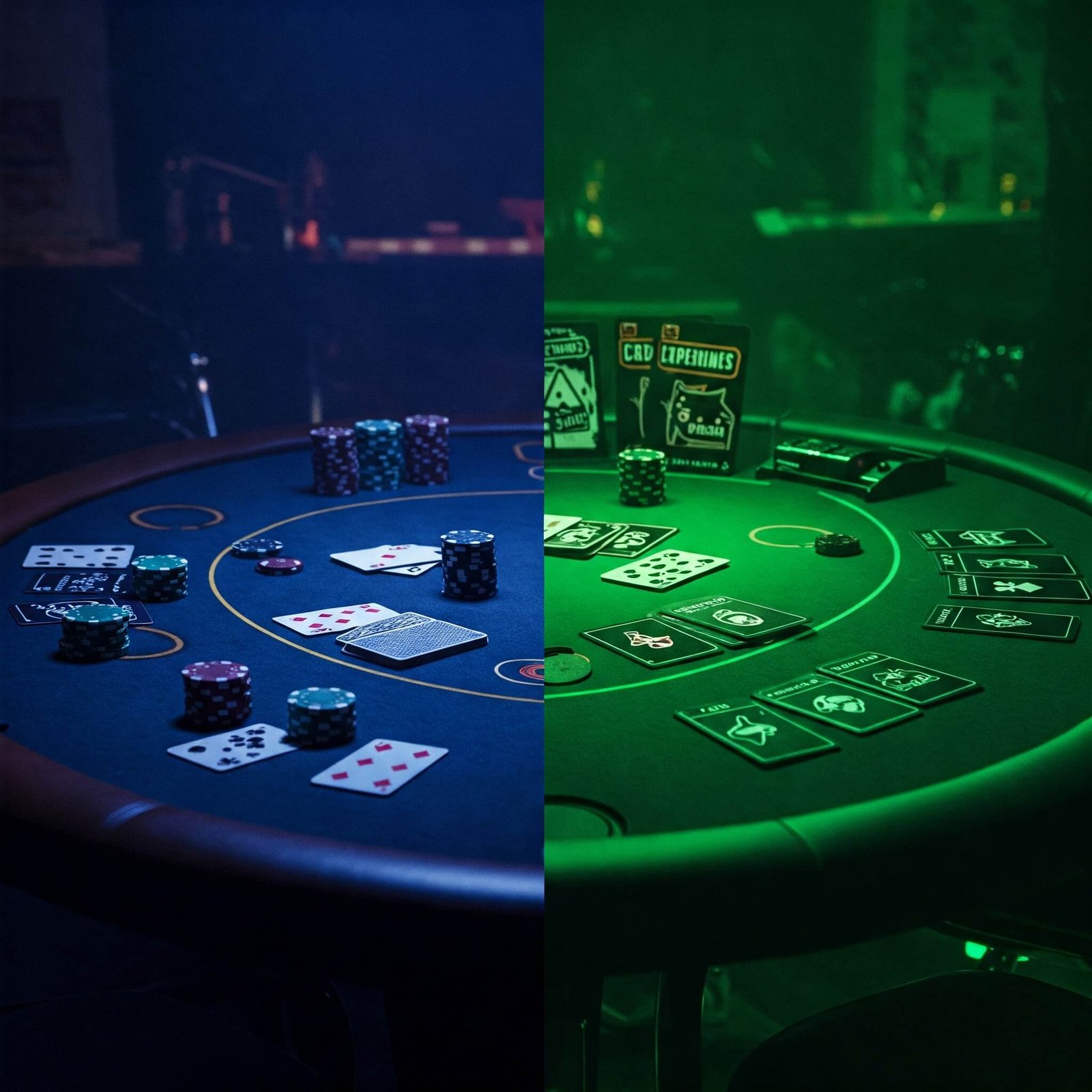 Classic vs. modern card game battle