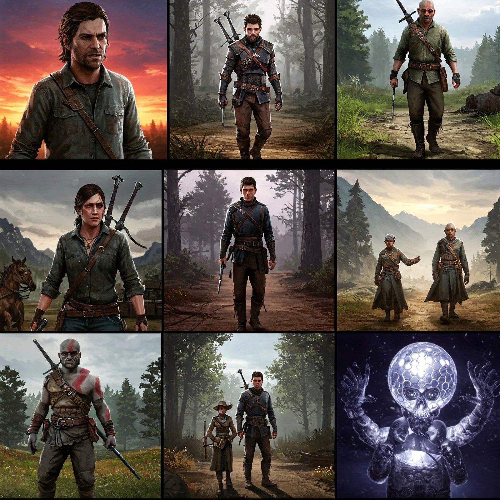 Collage of story-driven games.