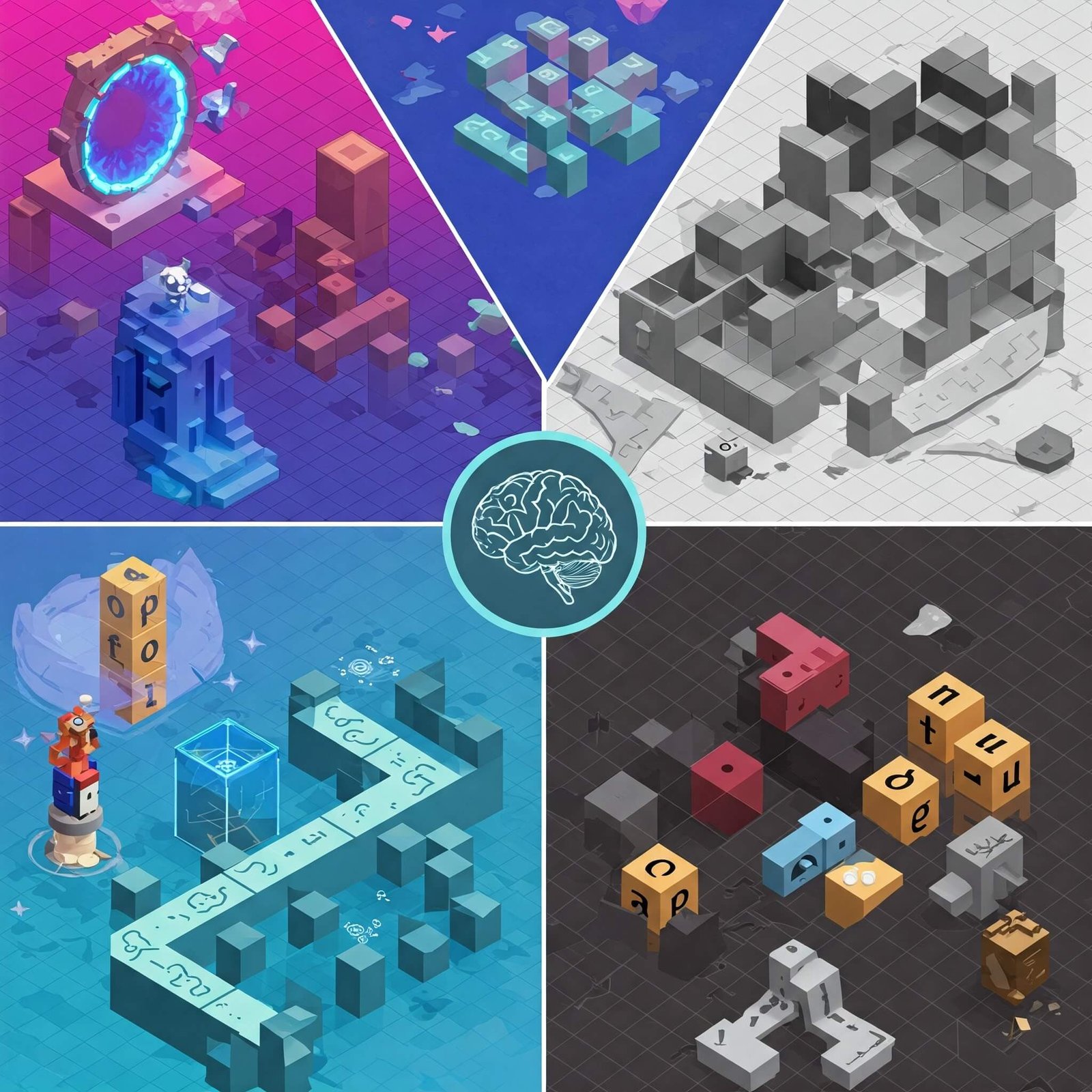 Mind-Bending Puzzle Games Collage